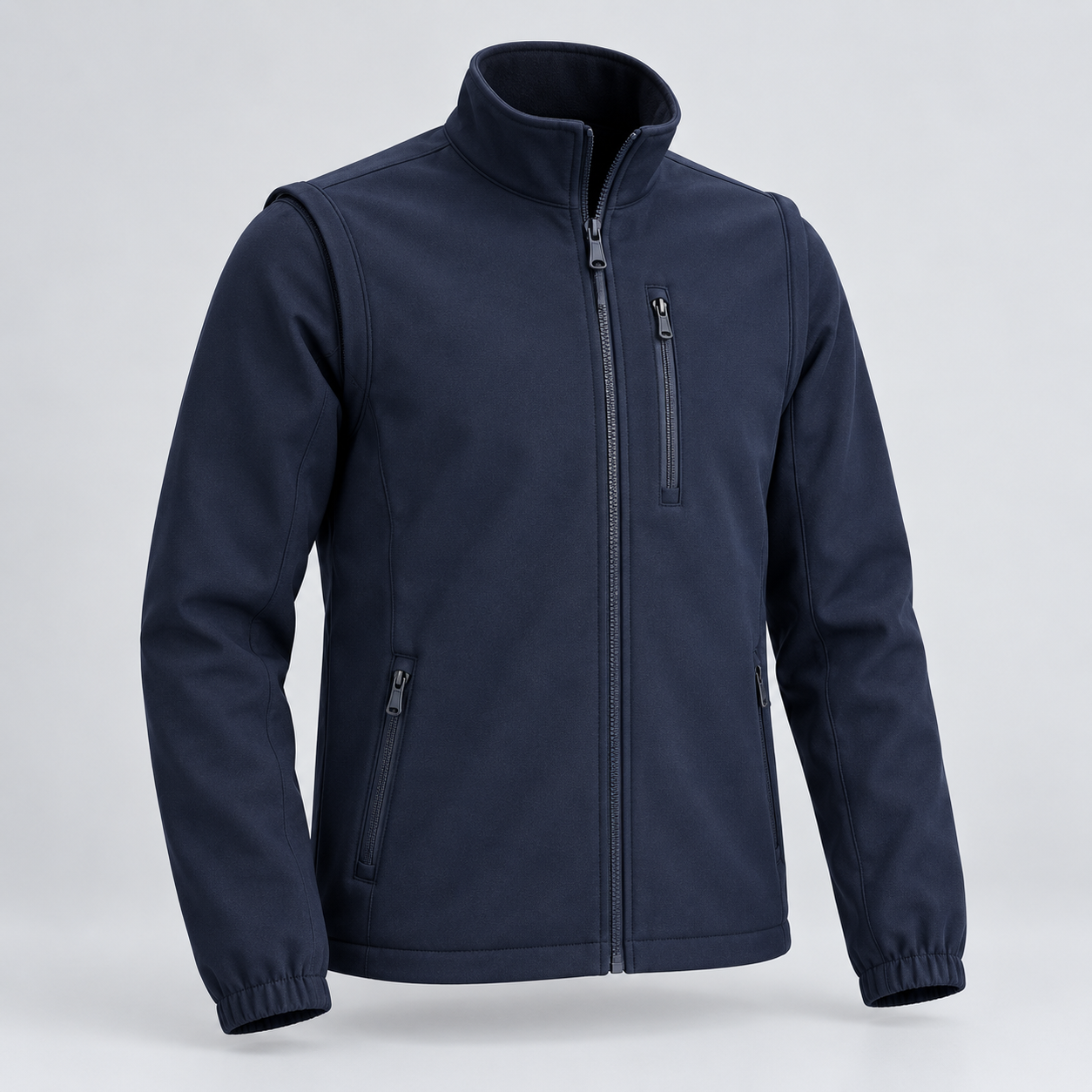 Chaqueta softshell azul marino de manga larga